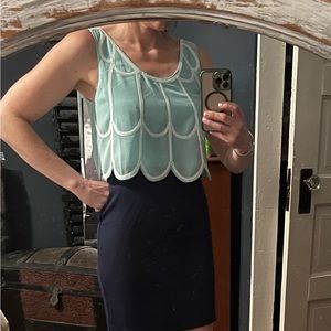 Mint Julep Light Teal/Navy Dress